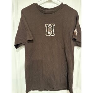 HUF Thrasher Worldwide Mens Large Brown Graphic T-Shirt Skateboarding Streetwear